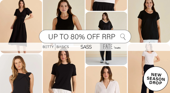 Shop the NEW SEASON DROP Betty Basics, Sass & Fate up to 80% Off RRP sale