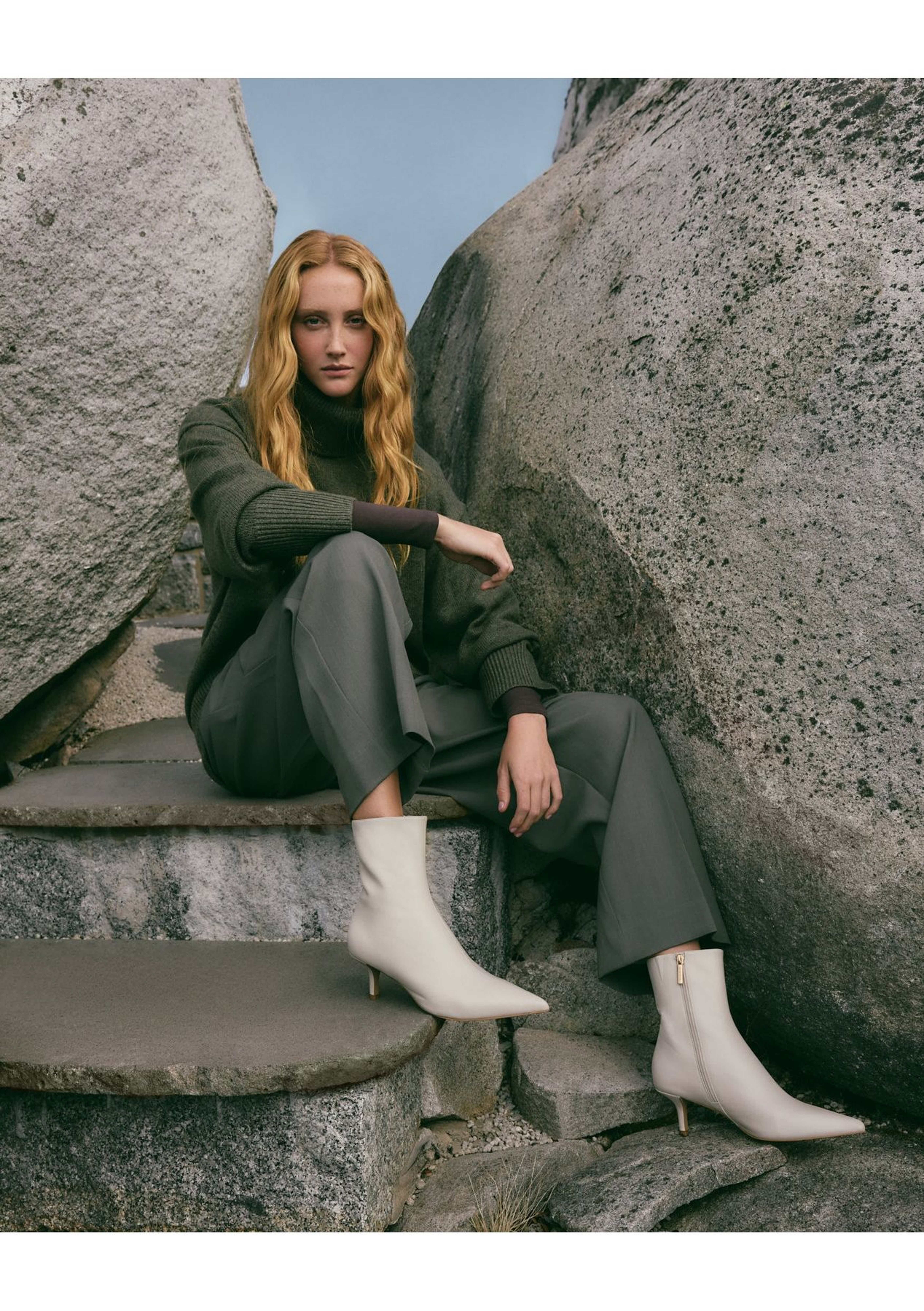 Jo Mercer Winnie Mid Ankle Boots Off White Leather Onceit