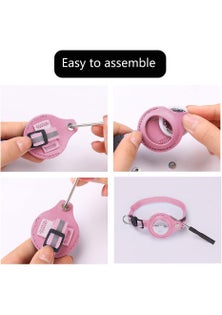 Reflective Airtag Holder Case Cat Puppy Collar-Pink