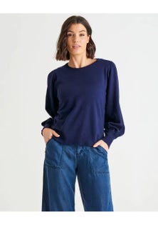 Betty Basics - Charlotte Knit Jumper - Dark Blue