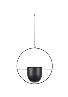 Minimalist Metal Plant Hanger Round Shape-Black