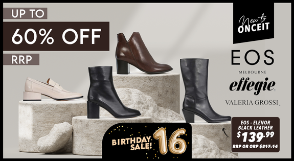 Shop the New To Onceit! EOS Shoes & More - Up to 60% Off RRP sale