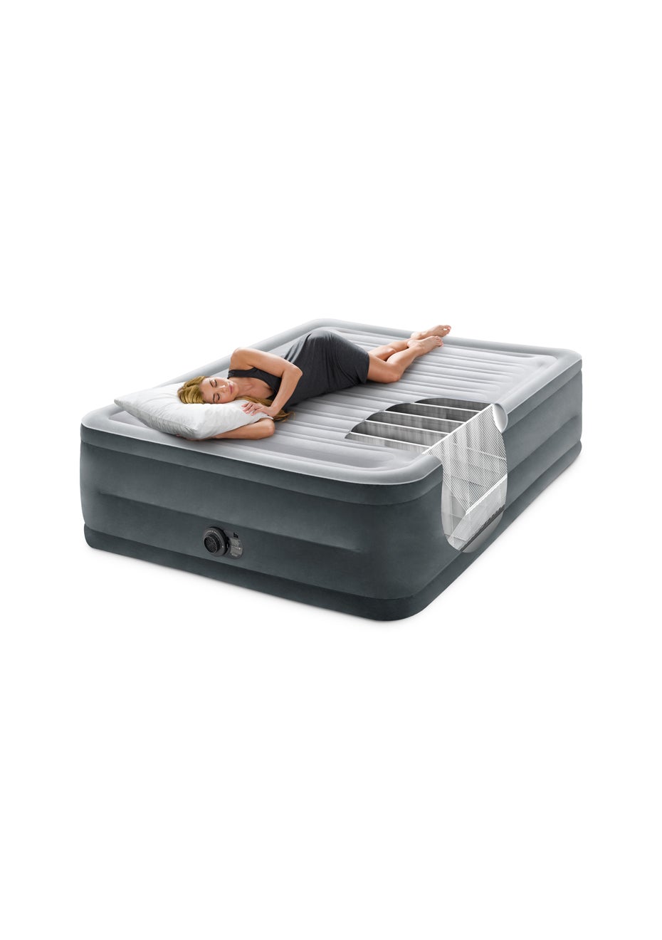 Intex - Dura-Beam Comfort Plush Inflatable Queen Airbed Mattress w ...