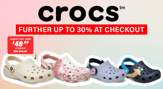 Shop the Crocs Further up to 30% at cart! sale
