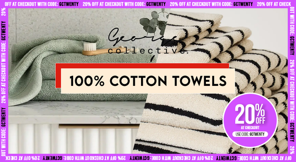 Shop the 100% Cotton towels sale