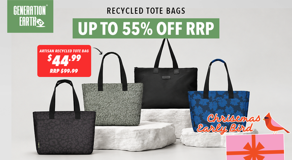 Shop the Generation Earth Recycled Tote Bags - Up To 55% Off RRP sale