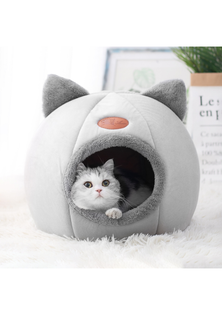Deep Sleep Comfort In Winter Cat Tent Cozy Cave Nest - Light Grey
